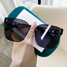 2024新款无边框女士高级感时尚韩版黑色墨镜防紫外线网红款太阳镜