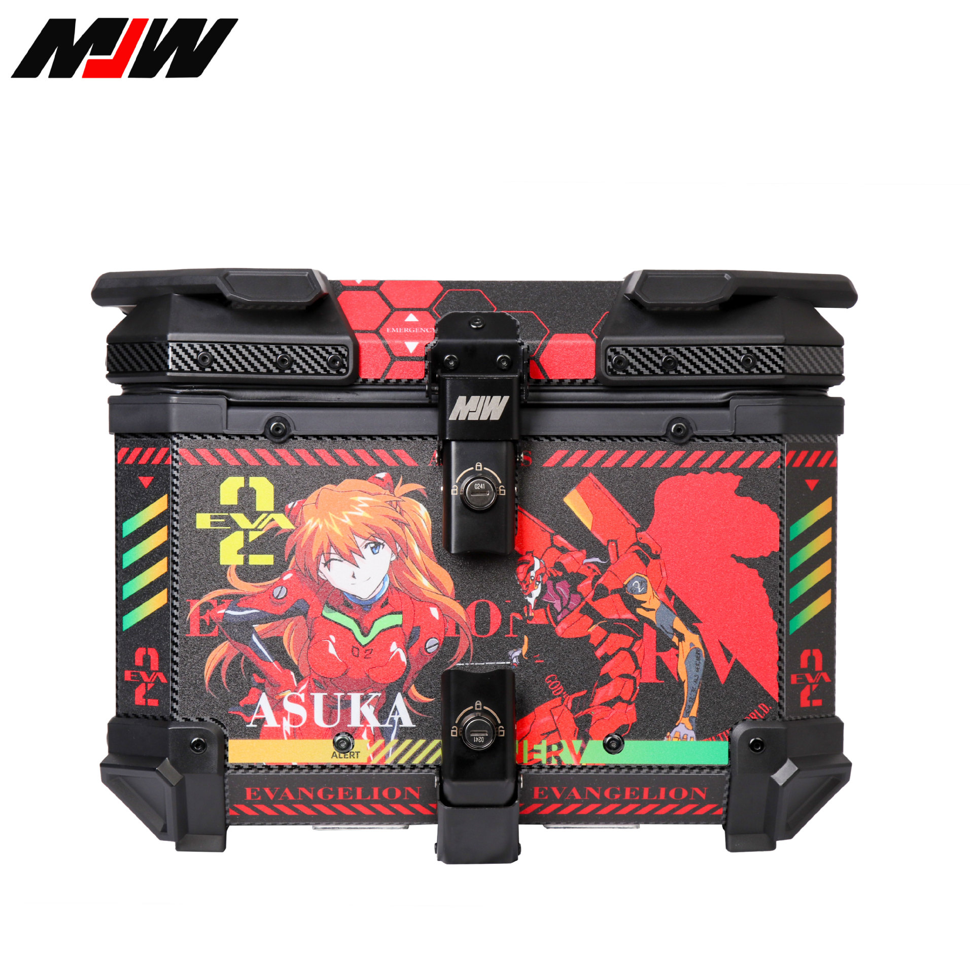45L Asuka negro y rojo aleación de aluminio pedale de motorcicleta Maverick maletero maletero universal coche eléctrico
