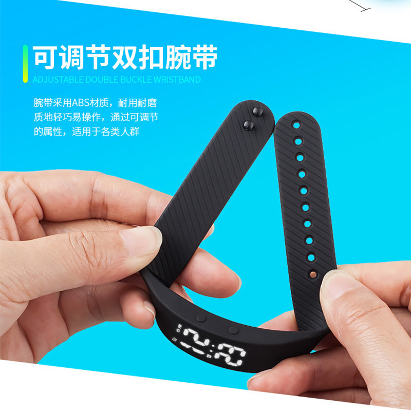 Pulsera inteligente Edison para estudiantes y niños, pulsera deportiva con podómetro, reloj despertador vibratorio, reloj electrónico LED de fábrica