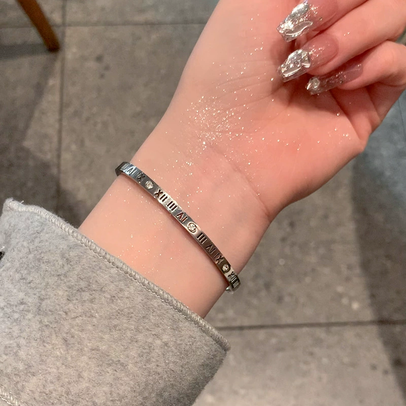 Серебряный браслет из нержавеющей стали, оптовая продажа