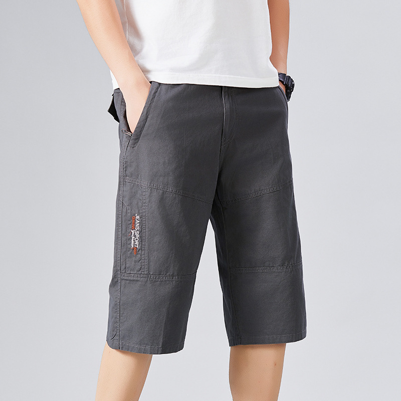 Summer Men's Capri Pants Dad's Pure Cotton Shorts Middle-aged Loose Casual Thin Large Pants