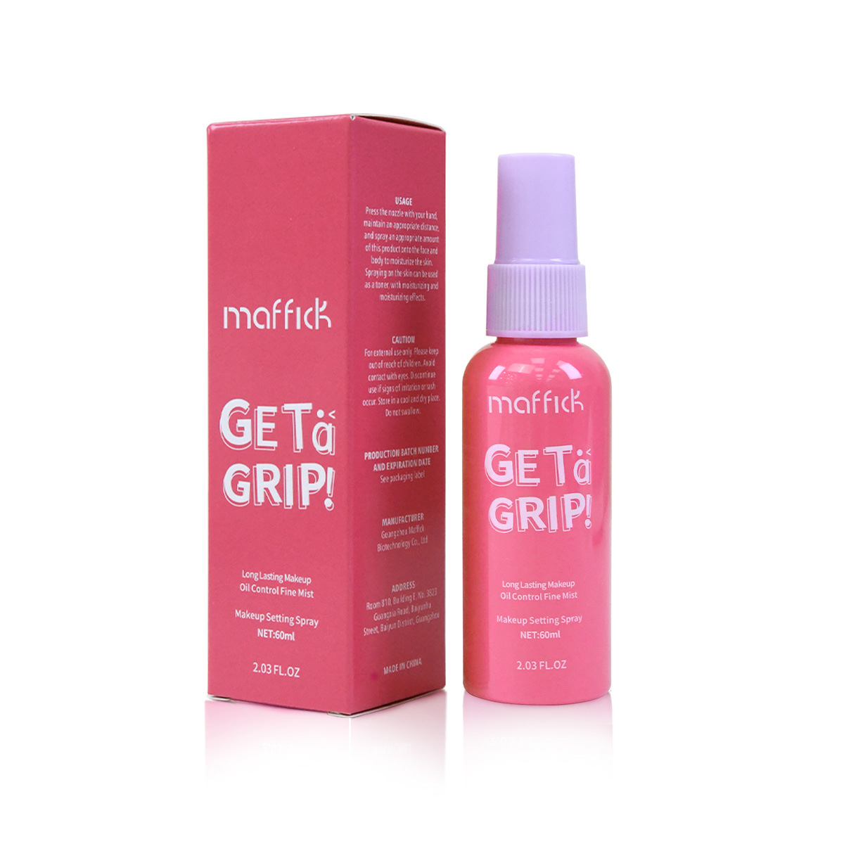 MAFFICK aerosol de maquillaje con sabor a sandía transfronterizo seco, hidratante, control de aceite, eliminación de maquillaje, duradero, impermeable y resistente al sudor, portátil 60ml