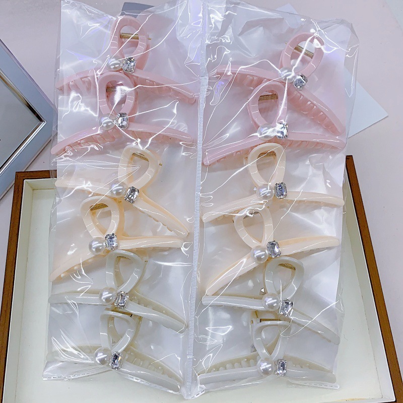 春夏新款发饰批发小清新女款浅色系简约发夹抓夹盘发鲨鱼夹发抓