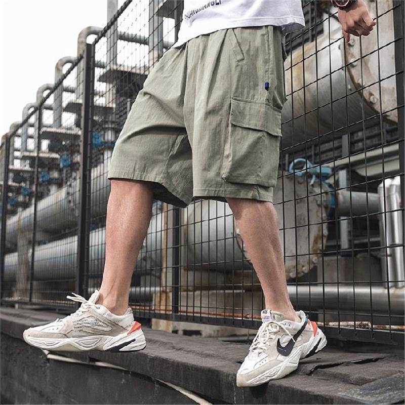 Japanese Style Multi-Pocket Straight Loose Tooling Shorts Men's Summer Trendy Brand High Street Casual Sports Pants for Students