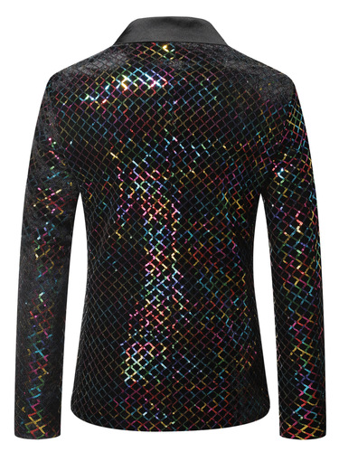 Youth men jazz dance coats singers host music production rehearsal colorful lattice sequins glitter blazers concert performance dress suits for male