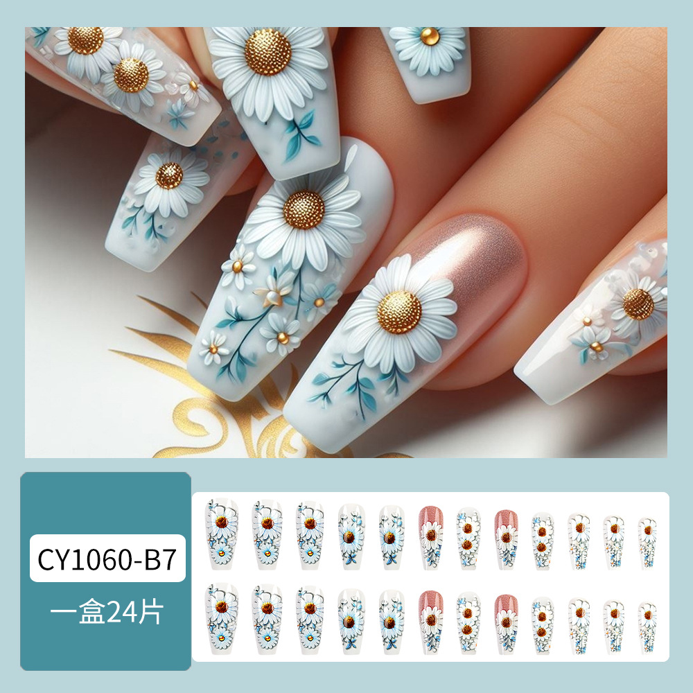 Uñas de uñas largas portátiles Parche de uñas postizas desmontables Sensación de alto nivel Venta al por mayor de uñas portátiles de venta caliente transfronterizas