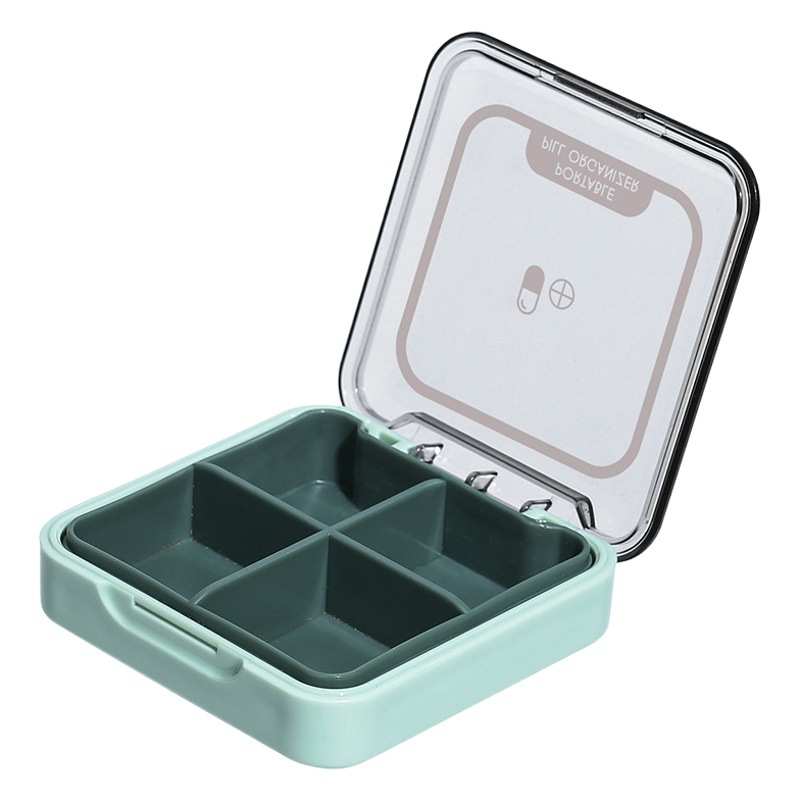 Caja de la medicina portátil Mini tamaño pequeño sellado mañana, mediodía, medio y Noche embalaje recordatorio tabletas luz lujo caja de la medicina portátil