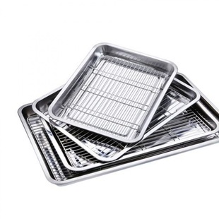 Stainless steel oil drain pan oil spill screen fried string oil spill pan rectangular drain oil filter pan oil spill pan with filter screen