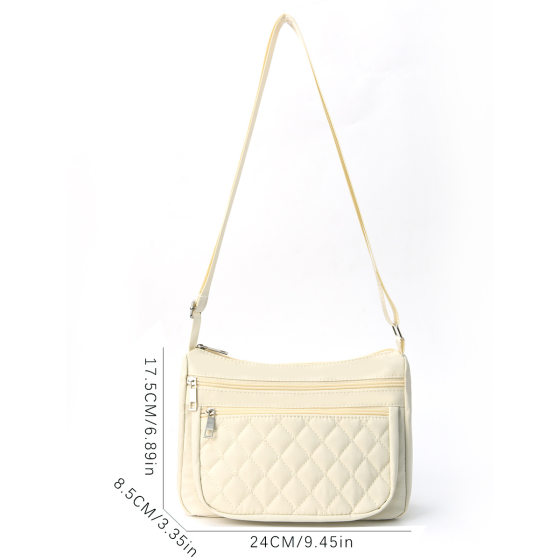 Cross-border Women's Crossbody Bag High-value Casual Shoulder Backpack Diamond-shaped Embroidered Line Bag Portable Large Capacity Satchel