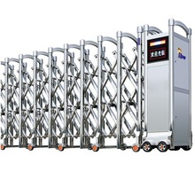 不锈钢伸缩门电动大门铝合金庭院门别墅商场推拉门学校自动封板门