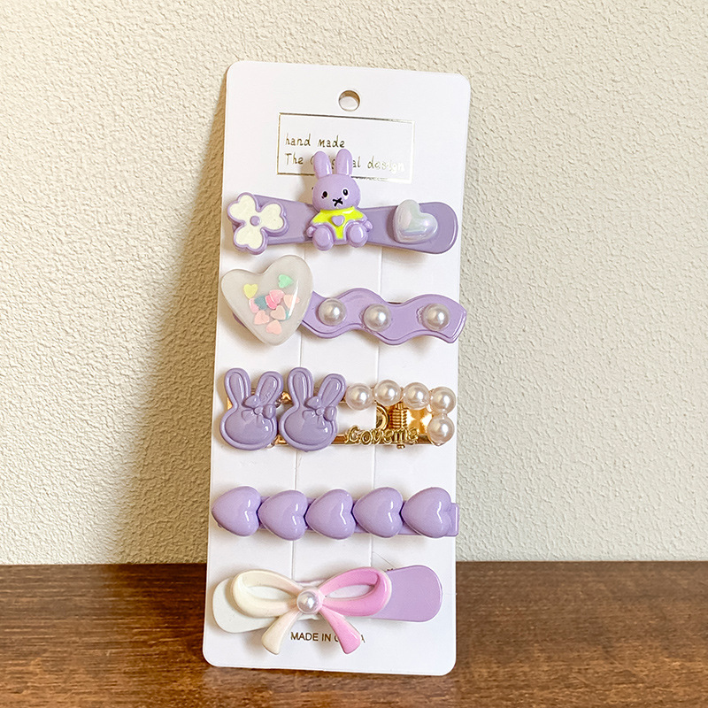 Ventas directas de fábrica 2025 nueva horquilla de color para mujer nueva pinza de flequillo lateral linda horquilla rota pinza de una palabra dulce