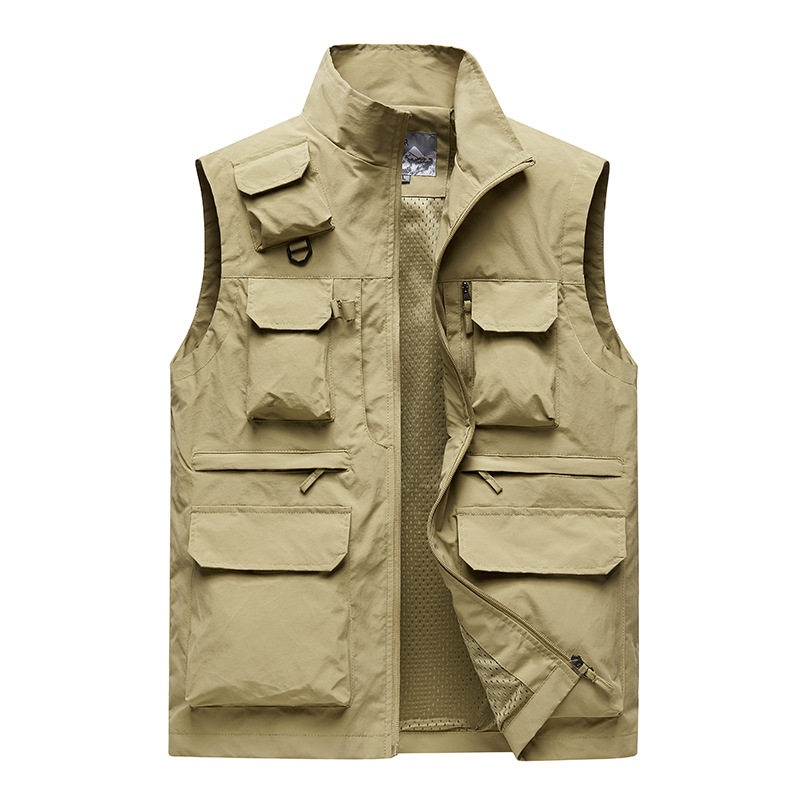 Muchos bolsillos al aire libre herramientas de fotografía de hombro abrazadera de caballo para hombres chaleco de pesca casual chaleco multifuncional personalizado