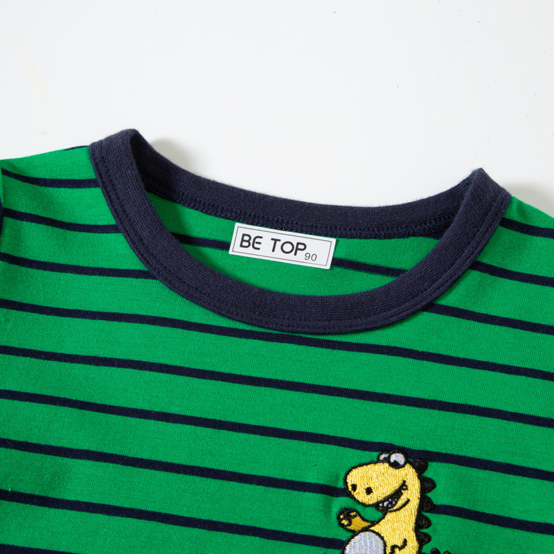 Betop ropa para niños 2024 nueva camisa de fondo de otoño para niños rayas niño dinosaurio superior manga larga Camiseta suéter