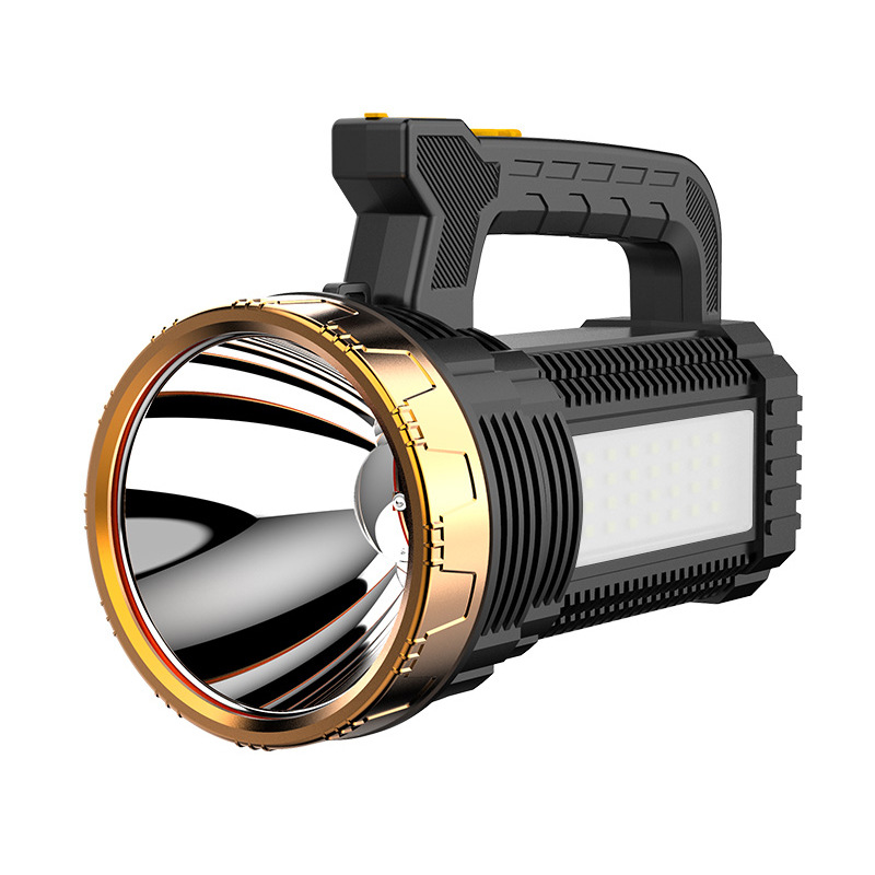 Gran luz de inundación lámpara portátil LCD pantalla eléctrica digital linterna de luz fuerte reflector de aleación de aluminio de emergencia solar para exteriores