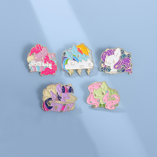 Cross-Border New Color Macaron Pokemon Shape Cartoon Animal Style Badge Backpack Hat Fixed Buckle