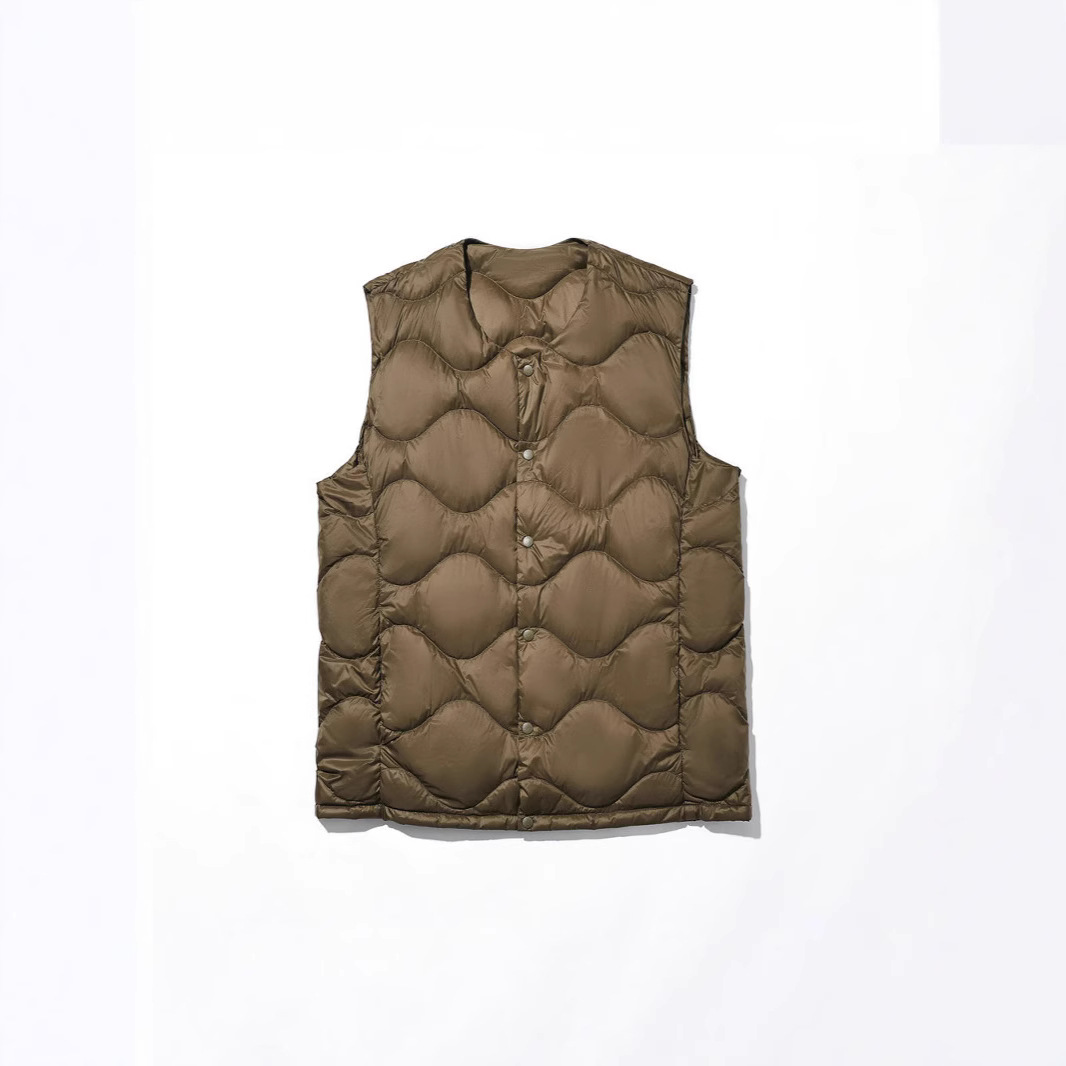 2025新款现货男式无领轻薄款羽绒马甲葫芦羽绒服内搭 货号：6685