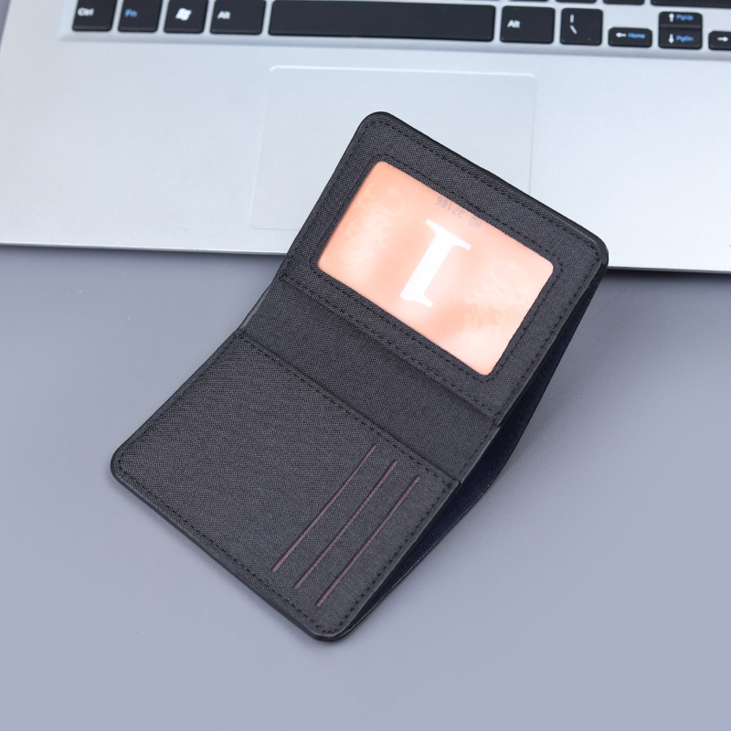 Bolso de lona de hombre, bolso de tarjeta corto, bolso vertical de denim, mini bolso plegable para hombres, simple