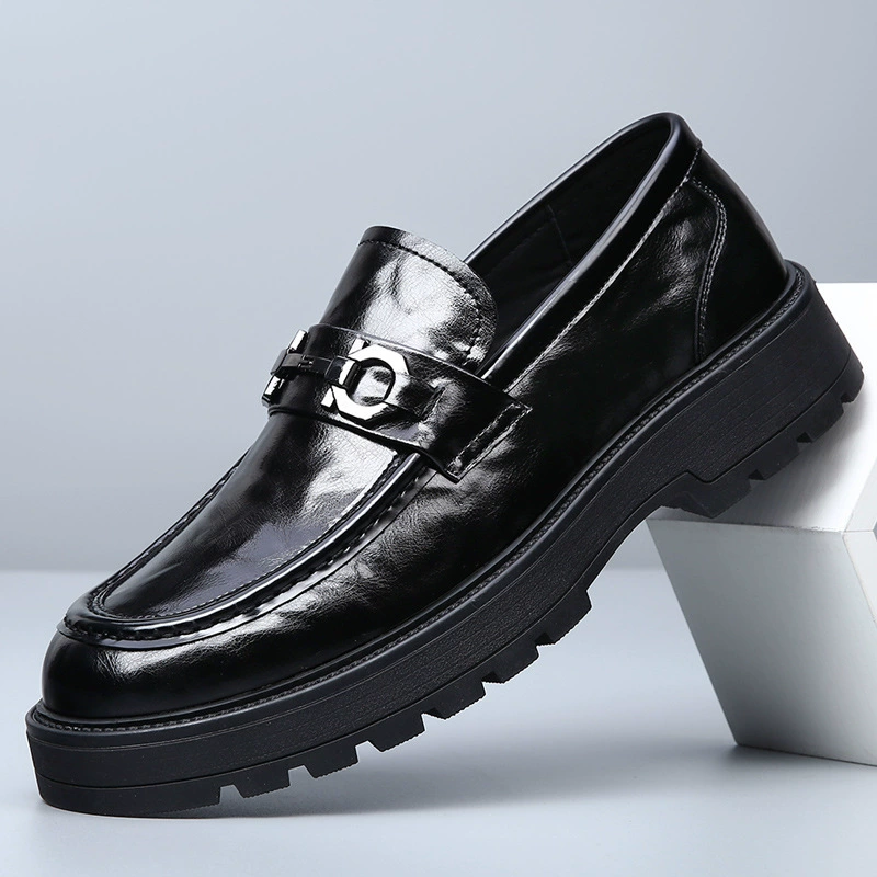 Мужская обувь большого размера, размер 48, деловые повседневные кожаные туфли без шнуровки, мужские дышащие лоферы из натуральной кожи на толстой подошве