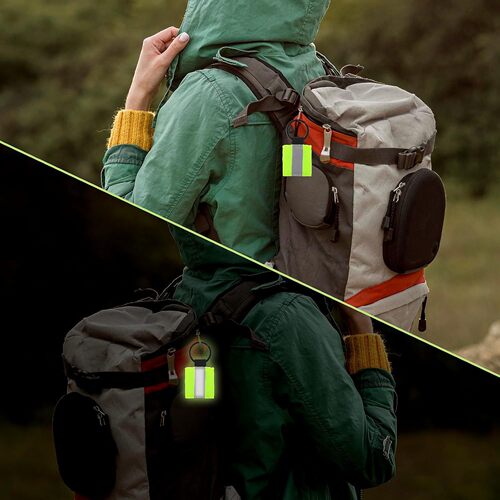 Outdoor tactical elastic webbing mini backpack hook FSB reflective strip ring keychain night identification pendant