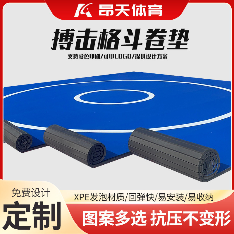 Taekwondo lucha contra rollo estera venta al por mayor de artes marciales sala de boxeo estera de piso de protección Sanda lucha de Judo deportes roll mat