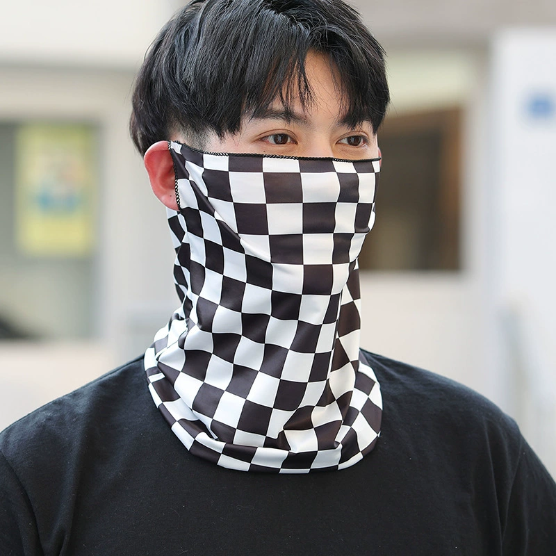 Солнцезащитная вуаль для верховой езды Ледяной шелк Дышащая защита от ультрафиолета Летний чехол для лица Шарф для защиты шеи Мужской тонкий на все лицо