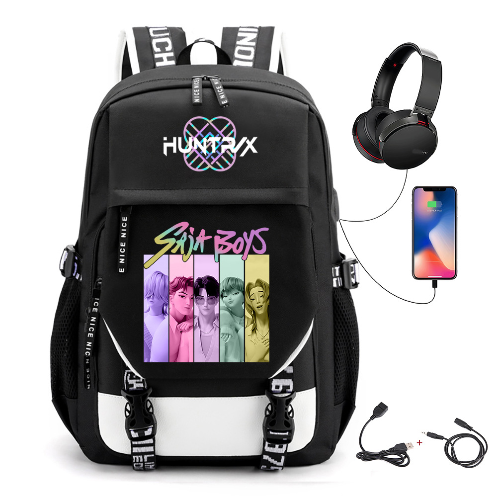 Comercio exterior transfronterizo KPOP Caza de brujas película impresión perimetral mochila mochila escolar mochila USB
