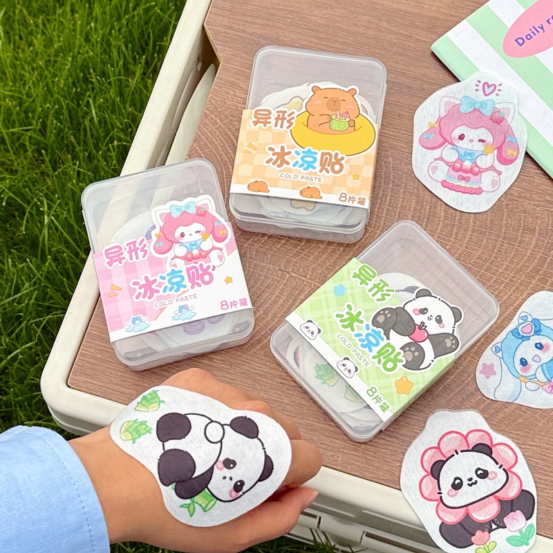 夏の暑さを和らげる特殊形状冷却パッチ8枚、リフレッシュ冷却パッチ、冷却アイスパッチ、携帯電話用解熱パッチ、冷却パッチ|undefined