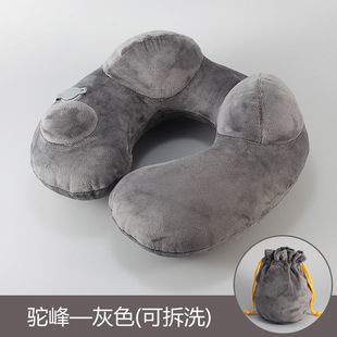 Amazon for Shenzhen manufacturers a large number of in stock pillow inflatable pillow crystal velvet car travel pillow press