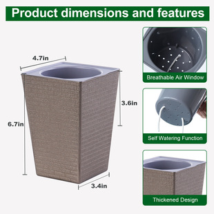 Cross-border wholesale Olinze plastic lazy bonsai flower pot brick square high multi-color self-priming basin