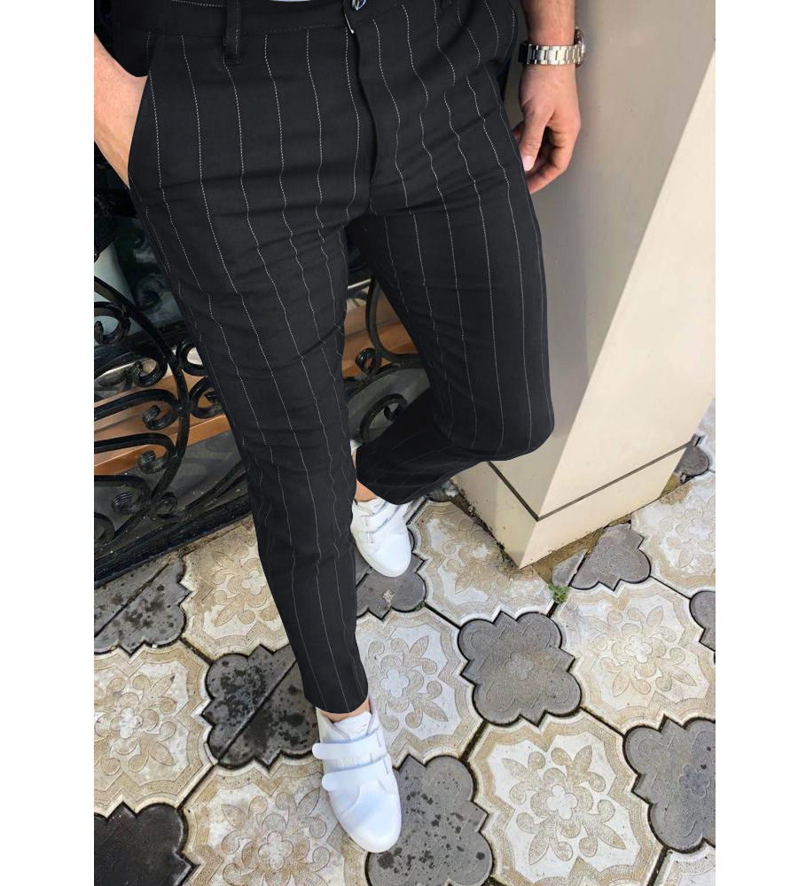 2023 el comercio exterior transfronterizo exclusivo nuevo negocio de los hombres punteado rayas casual lápiz pantalones deseo image 8