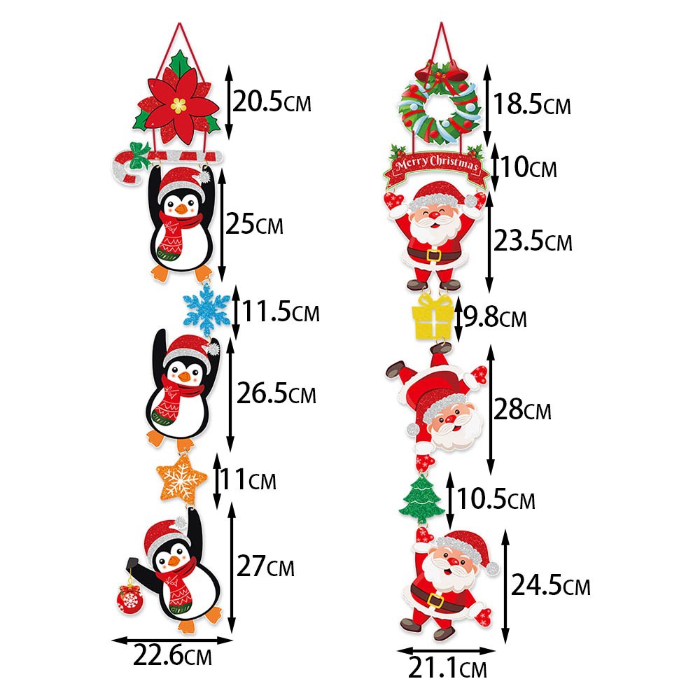 Nuevos productos transfronterizos de decoración de la fiesta de Navidad puertas colgantes de invierno colgantes de decoración de la puerta