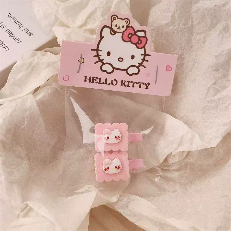 Аксессуар для волос (Hello Kitty) набор из 6 шт. — розовые заколки и резинки, пудровый дизайн
