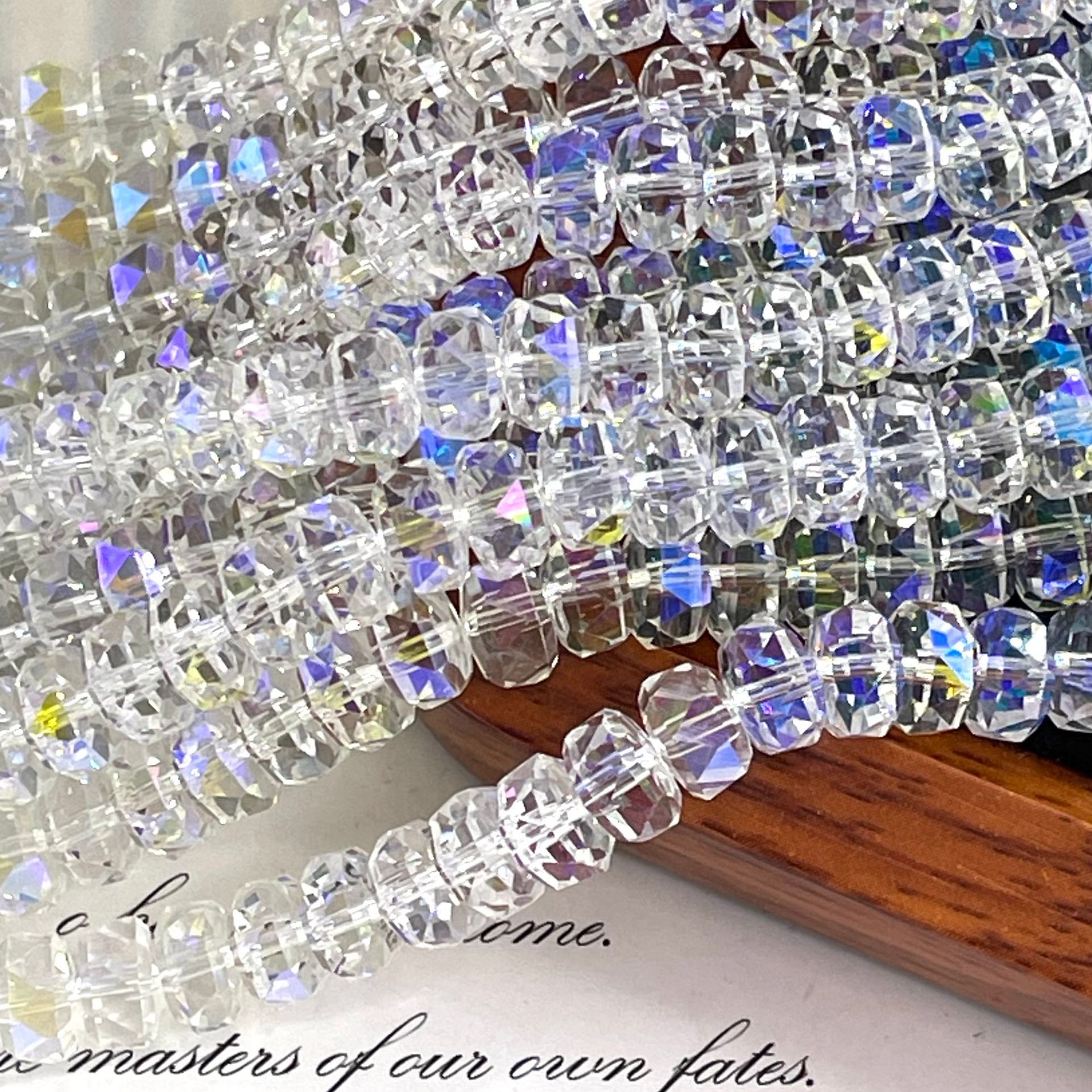 8mm Rainbow Wheel Jingjing Diy Jewelry Este embrión Vidrio Cristal Jewelry Pulsera Collar Moda Jewelry Accesorios dispersos