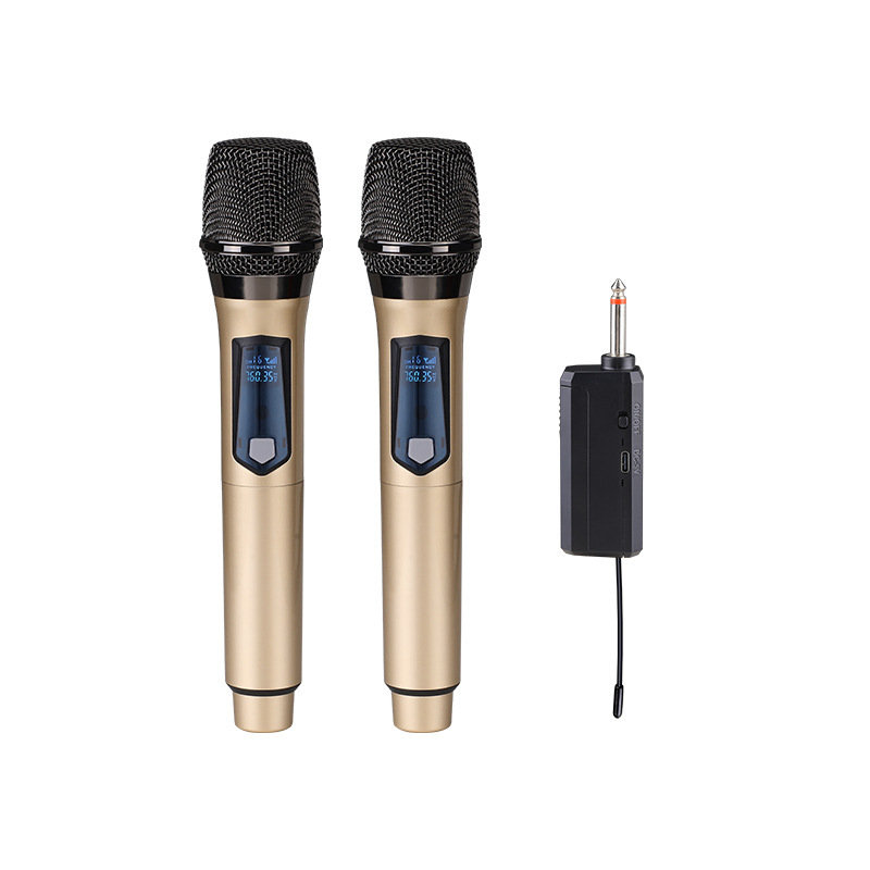 U-Section Wireless One-To-Two Rechargeable Microphone Outdoor Ktv Performance Conference Home Singing Handheld Dynamic Microphone