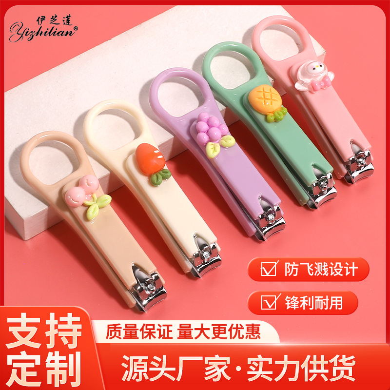Cute cartoon girl's heart nail clippers single set creative children's nail clippers household portable small size nail clippers