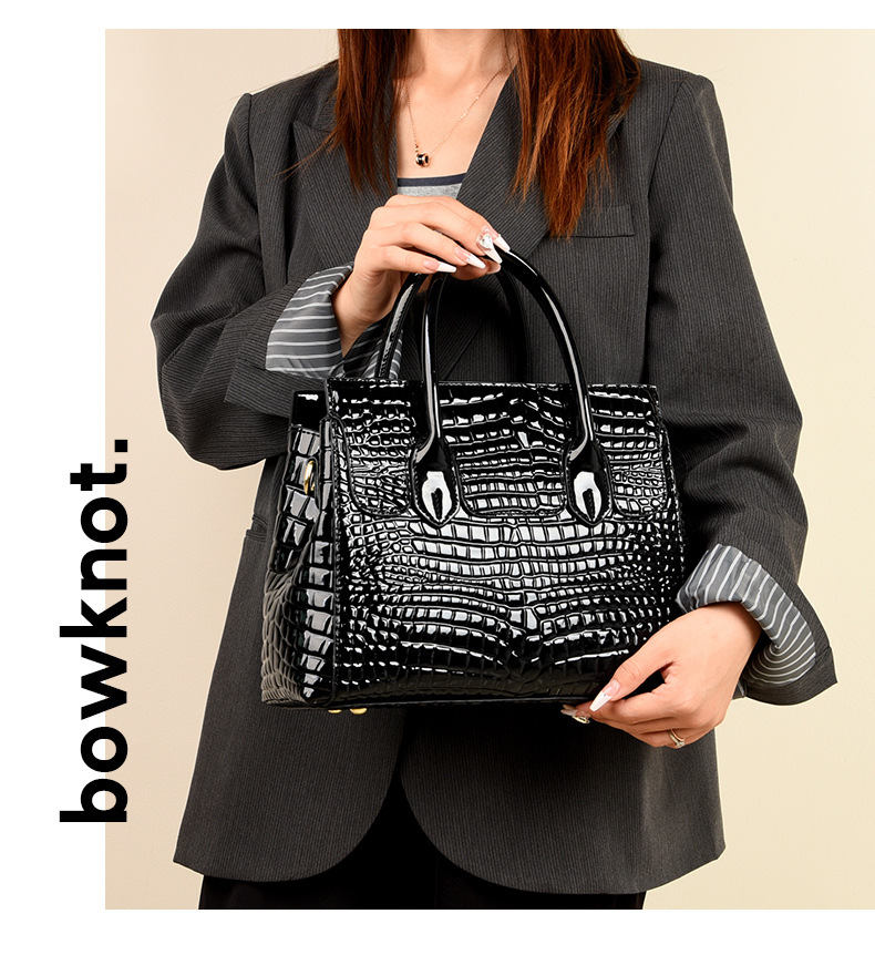 Bag Women's Bag 2024 Fashion Fashion High-capacity Tote Bag Foreign Trade Ladies Patent Leather Handbag_voghion.com