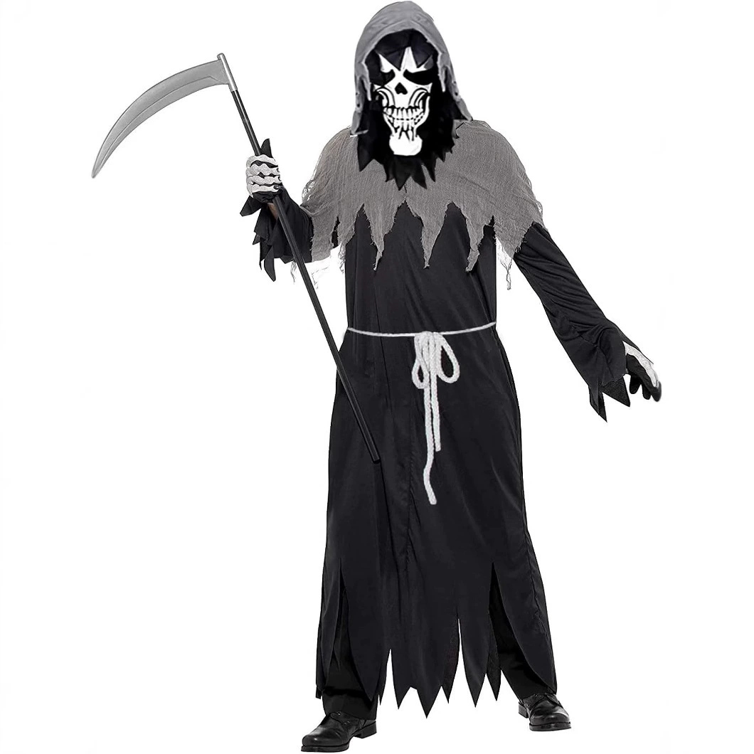 Костюм волшебника на Хэллоуин, костюм смерти для взрослых и мужчин, костюм ведьмы на ежегодную вечеринку, маскарадный костюм