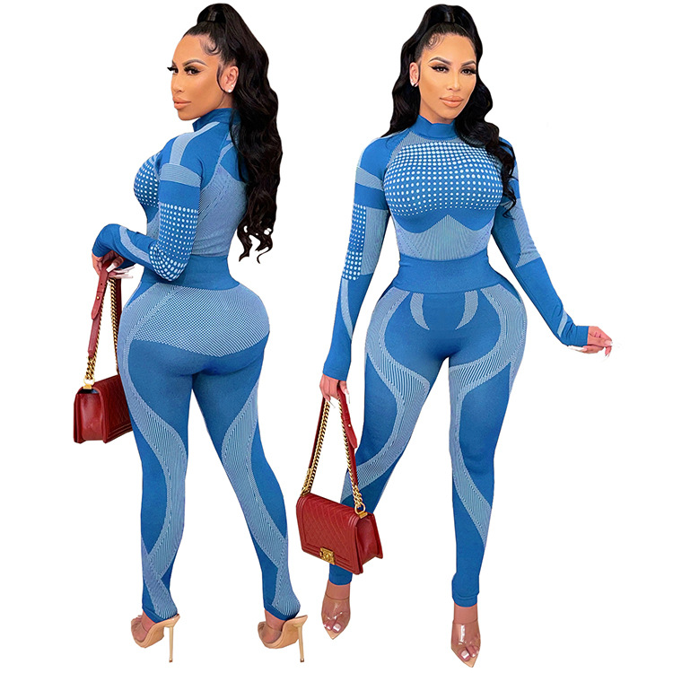 leisure sports slim two-piece set nihaostyles wholesale clothes NSGLS103969