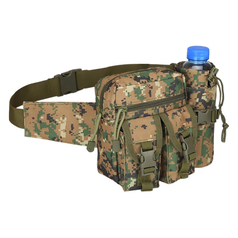 Sports Water Bottle Waist Bag Tactical Bag Outdoor Military Fan Multi-Functional Small Waist Bag Tool Shoulder Bag Cycling Travel Cosmetics Bag