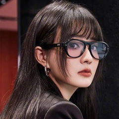 新款gm椭圆形墨镜韩版复古高级感太阳镜ins街拍飞行员眼镜男女潮