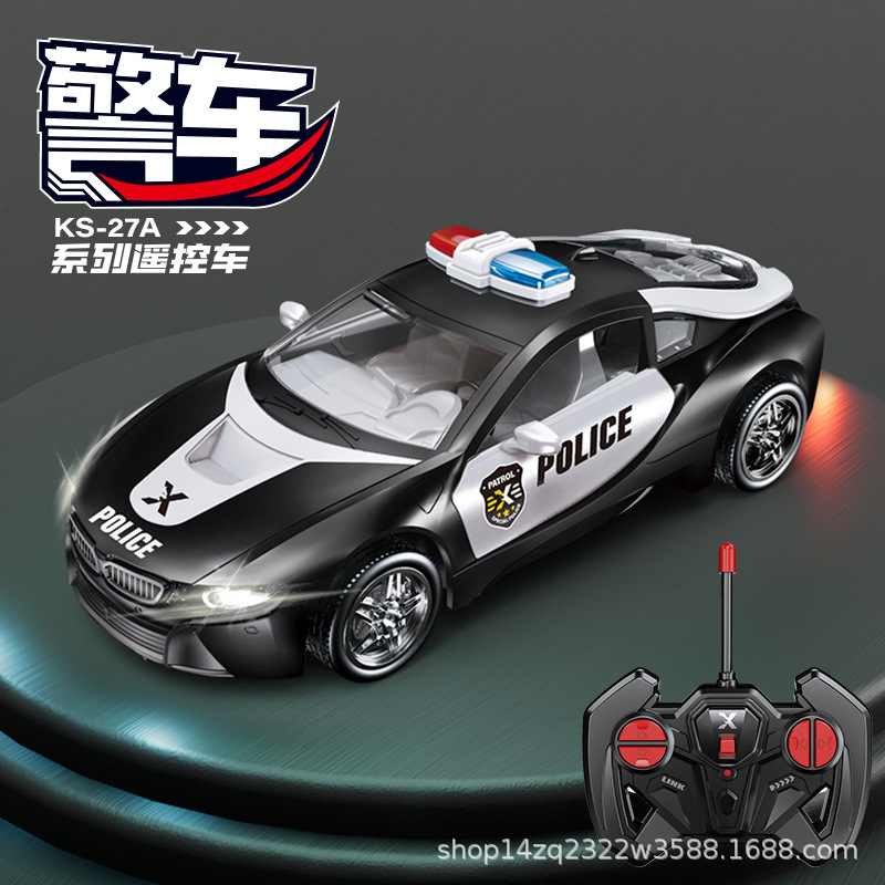 竞速警车遥控车模型儿童男孩1：22RC高速四驱漂移灯光赛车跑车|undefined