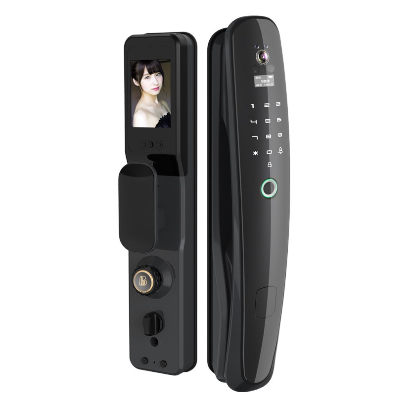 3D reconocimiento facial automático huella digital cerradura hogar antirrobo puerta contraseña cerradura ojo de gato cerradura inteligente cerradura al por mayor tecnología dura