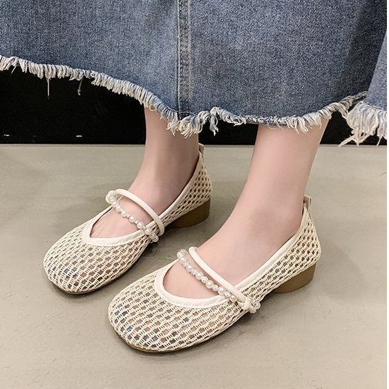 Zapatos de tacón grueso de un pie, zapatos de mujer, 2026 nuevos zapatos de moda de tacón bajo de estilo francés de verano