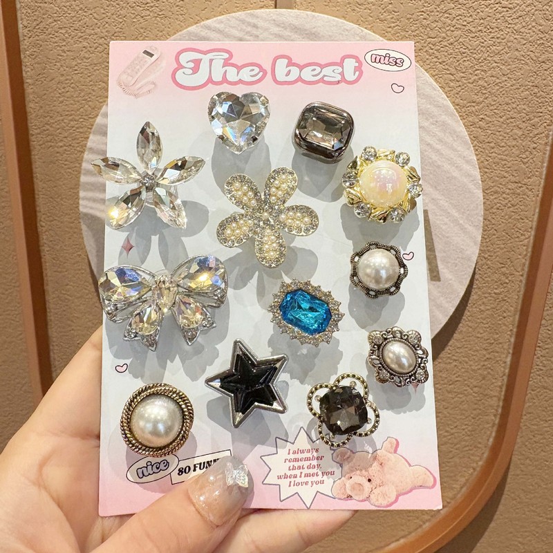 新品合金闪钻水晶蝴蝶高级感适配洞洞鞋扣cross鞋花DIY配件装饰品|undefined