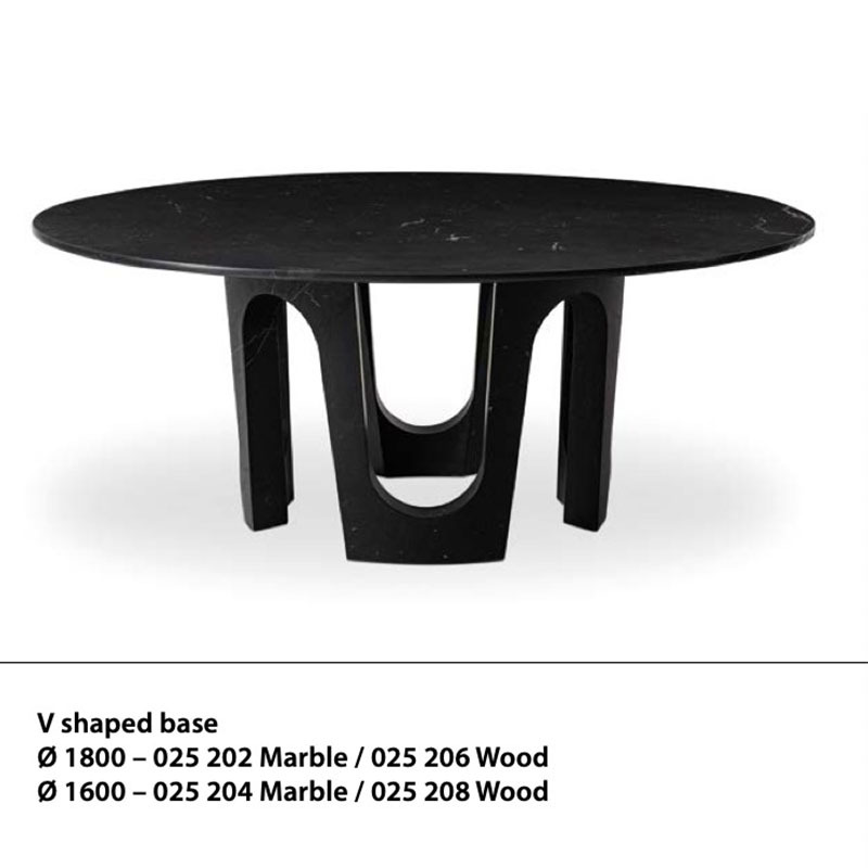 Luz de estilo italiano de lujo de alta calidad todo-piedra de mármol Jazz blanco negro blanco raíz blanca restaurante occidental mesa de comedor redonda mesa de comedor de alta gama