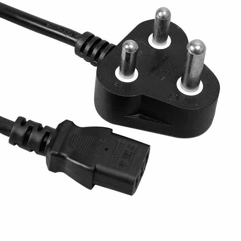 厂家供应 南非电源线 大南非小南非印度三芯插头线 长度定制