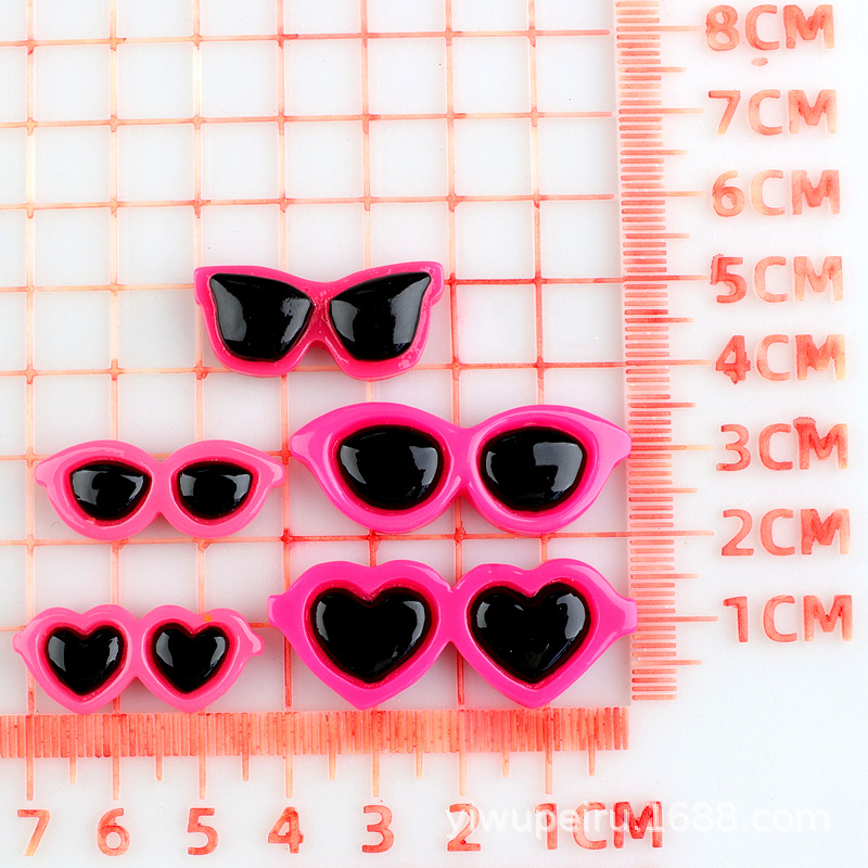 愛メガネDIY円形メガネ樹脂部品クリームゴム携帯ケースdiy頭飾り部品穴靴材料