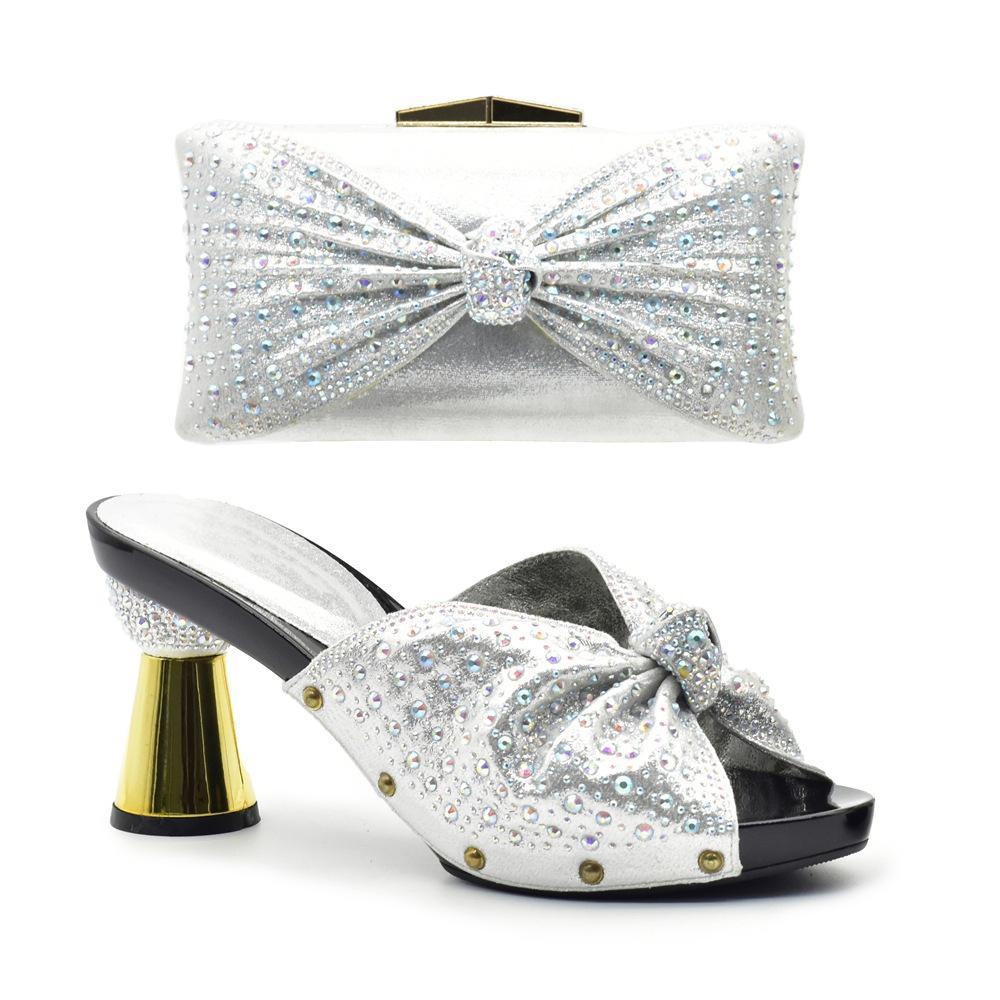 strik ontwerp hoge hakken all match leer vis mond vlek casual mode sandalen met handtas set_voghion.com