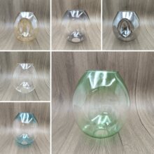 欧式玻璃灯罩三侧凹分子灯客厅吊灯餐厅台灯透明琥珀色渐变灰外壳