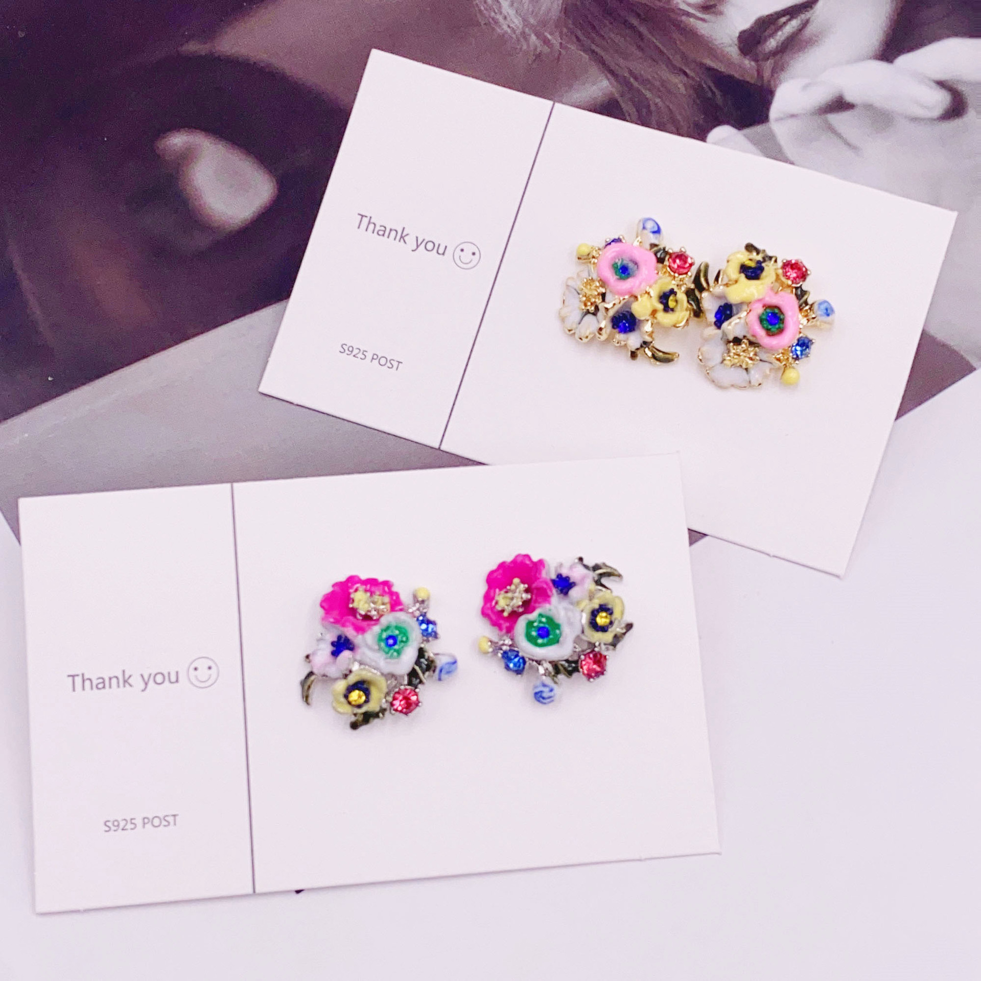 1 Pair Fashion Flower Alloy Enamel Women's Ear Studs display picture 19